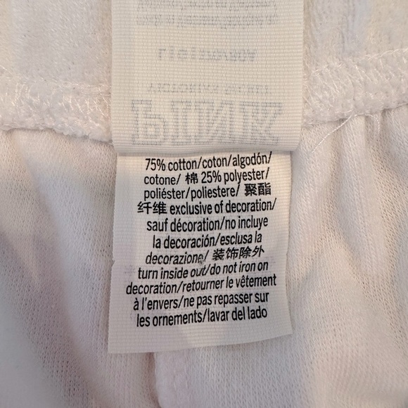 🔥HP🔥NWOT - PINK Victoria's Secret Beach Terry Varsity Shorts in White Size Large - Picture 15 of 16